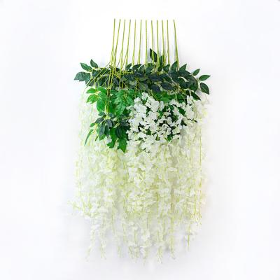 China Wedding Wisteria Stream Wisteria Hanging Silk Flower Artificial Flowers Ivy Vine Single Garland Eco-friendly for sale