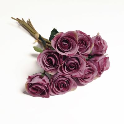 China Wholesale Eco-friendly Dried Flower Gift Preserved Lover Rose Artificial Flower Bride Bouquet Flower Arrangements Silk Rose for sale