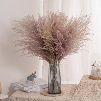 China Eco-Friendly Customized Artificial Rabbit Tail Plants Grass Pampas Grass Fake Reed Cream Pastel Gray Pampas Grass for sale