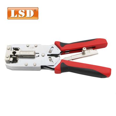 China RJ45/RJ11 Crimp Tool AMP Cat6 RJ45 RJ11 Crimper Modular Stripper Cutter LS-2810R for sale