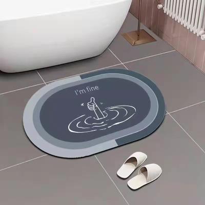 China Bathroom Viable Diatom Water Absorbent Blanket Set Diatom Mud Floor Mat Anti Slip Absorb Diatomite Earth Mat for sale