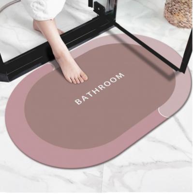 China Bathroom Viable Diatom Water Absorbent Blanket Set Diatom Mud Floor Mat Anti Slip Absorb Diatomite Earth Mat for sale