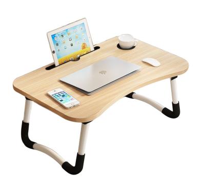 China (Size) Modern Design Adjustable Wooden Folding Table Laptop Stand, Portable Adjustable Computer Desk with Slot for Bed for sale