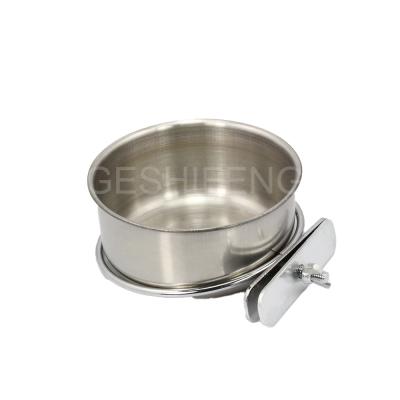 China High Quality Stainless Steel Hanging Pet Bowls Birds Food Feeder Slow Feeder Bowl Bird Feeders for sale