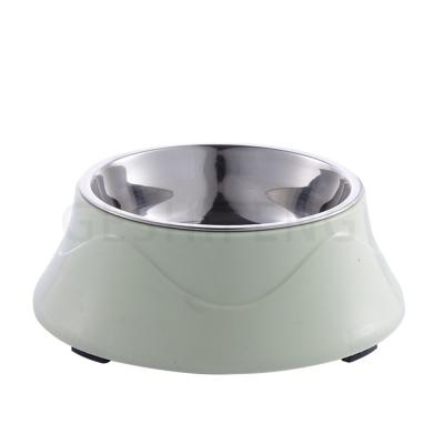 Cina dropshipping pink green light blue stainless feeder with plastic new product for pet dog in vendita