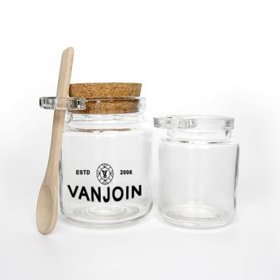 China Skin care wholesale high quantity 100ml 200ml 300ml frosted bath salt jar container with wooden spoon for sale