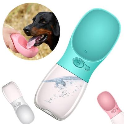 China Sustainable Wholesale Portable Cat Pet Dog Water Bottle Plastic Travel Drink Feeder Pet Drinking Water Kettle Cup Dispenser for sale