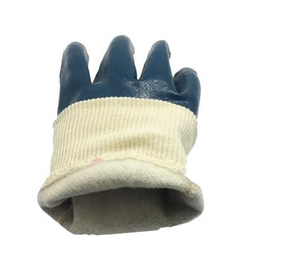 China Protective Top Sale Guaranteed Quality Work Goal Nitrile Jersey Outdoor Blue Coating Gloves for sale