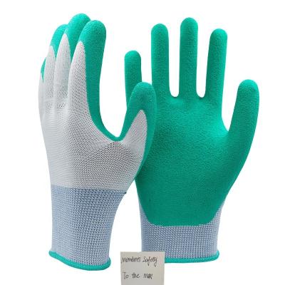 China Factory Price General Purpose Work Protective Gardening Outdoor Safety Coated Latex Foam Gloves, Textured Rubber For Construction for sale