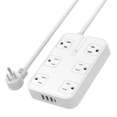 China SL-806S Residential / General Purpose Power Strip With 6 Widely Space 3USB Port AC Outlets 1 TYPE C Charging Plug Outlets for sale