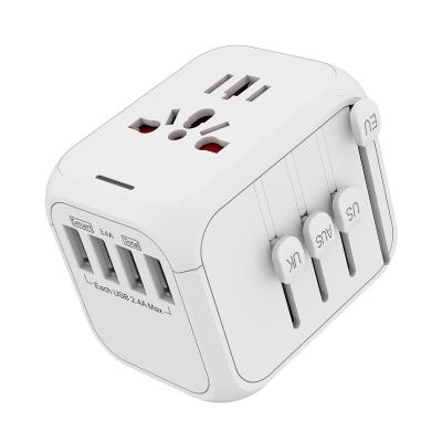 China Mobile Phone Digital Products Most Popular 5V 3.4A USB Smart Output 4 Universal Travel Adapter With EU/AUS/UK/US All In One Plug for sale