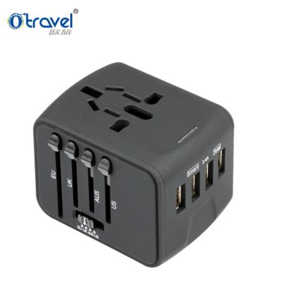 China BSCI Smart 4usb World Travel Adapter 5v 3.4A Connector Adapter Residential/Multipurpose Aus International Eu Us UK Universal Travel Adapter With USB Port for sale