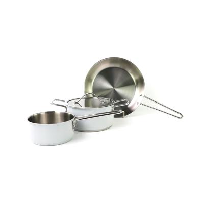 China Sustainable Cookware 3 Pcs Aluminum Nonstick Coated Kitchenware Pots Cooking Set for sale