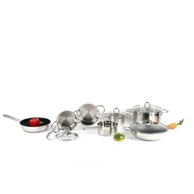 China Durable Euro Standard 7pcs Stainless Steel Nonstick Coating Cookware Sets Cooking Sets With Customized Logo for sale