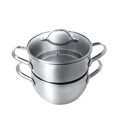 China Sustainable Steamer Stainless Steel Cookware Sets With Steamers And Stock Pot for sale