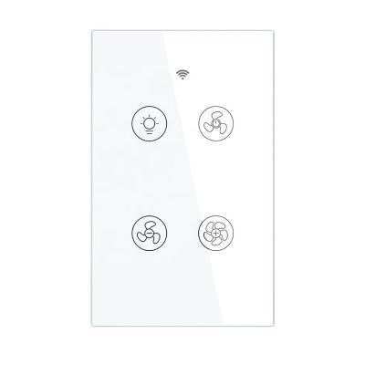 China Tuya Smartlife App Tuya WiFi RF433 Smart Ceiling Fan Lamp Switch Life/Tuya Smart App Compatible with Smart Voice Command Us Standard White for sale