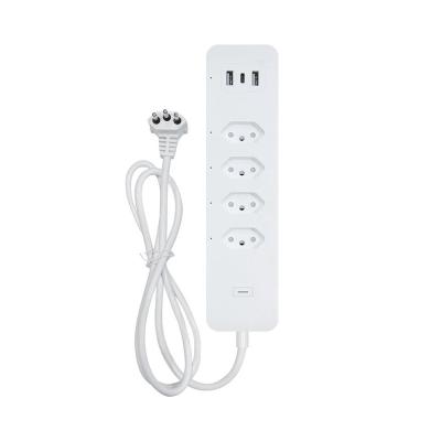 China C Tuya Smart WiFi Smart Home Power Strip Surge Protector 4 Electrical Outlet 2 Brazil Socket Outlet 2 USB Type Residential / Multi-Purpose Remote Control for sale