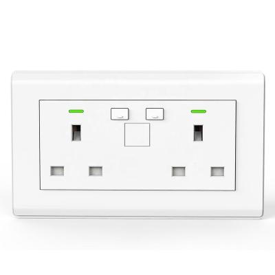 China Tuya Residential/Multi-Purpose UK Smart Home Wall Socket USB WiFi 2xUSB Multi Remote UK Wall Socket for sale