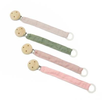 China Soother Dummy Chain Infant Baby Nipple Holder BPA Cotton Muslin Pacifier Clip Clip Free Chain Feeding Accessories for sale