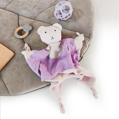 China Sustainable Baby Pancake Toys Cartoon Bear Rabbits Soothe Dolls For Newborn Soft Stuffed Comfort Soothe Towel Sleep Toys for sale