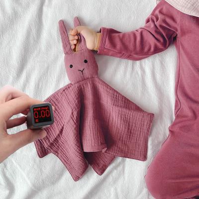 China Baby Bunny Baby Soft Plush Safety Viable Muslin Hugging Animal Sleeping Toy Portable Handy Baby Sleeping Toy Towel Comfort for sale