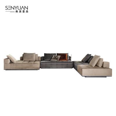 China Minotti Modular Italian Leather Sofa Set Combined With Italian Imported First Layer Cowhide And Imported Fabric for sale