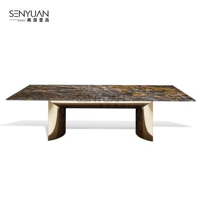 China (Other) Adjustable Visionary with Italian Luxurious Marble Top Dining Tables for sale