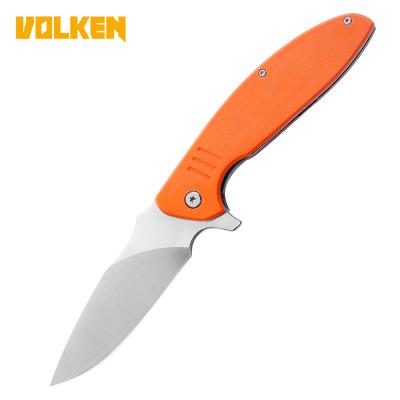 China New Portable Lightweight Outdoor Camping Knife Group Of Ten Hhandle Orange Non-Slip Folding Utility Knife for sale