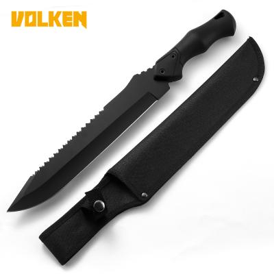 China 3Cr13 Stainless Steel Camping Knife Modern Outdoor Straight Rubber Handle Universal Serrated Knife for sale