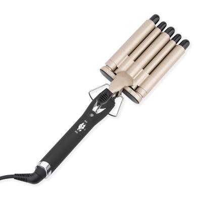 China 2 Temperature Control Ceramic Tourmaline Quick Rise Triple Barrel Hair Crimper Wave Styling Tools 5 Barrel Curling Iron Wand For Women for sale