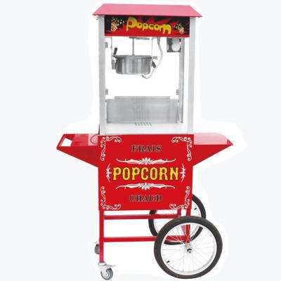 China Stainless Steel 8Oz Carrinho De Pipoca Pop Corn Machine Commercial Popcorn Machine Automatic Catering Cart for sale