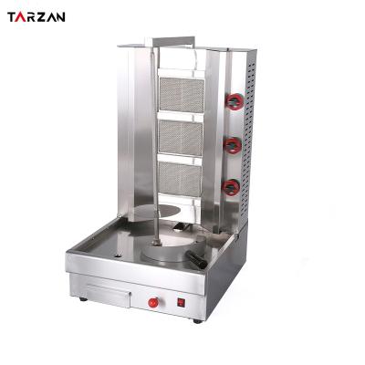 China Shawarma/Kebab Making Commercial Automatic 3 Burner Stainless Steel Shawarma Machine Gas Turkey Shawarma Grill Machine for sale