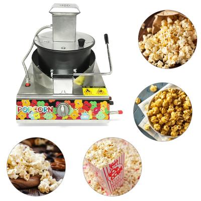 China Commercial Automatic Snacks Factory Stainless Steel Lpg Factory Price Gas Popcorn Machine With 1 Pot for sale