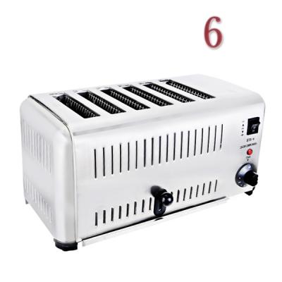 China Hotel Restaurant Breakfast Kitchen Equipment Electric Commercial Hotel Toaster 6 Slices Stainless Steel Sandwich Bread Oven for sale