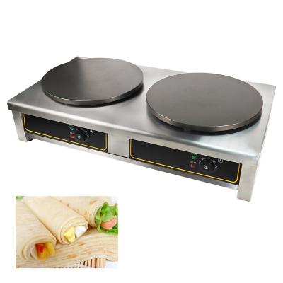 China Commercial High Quality 40Cm Electric Tortilla Maker Crepe And Pancake Makers With Double Head Pancake Maker for sale