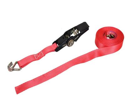 China Hot Sales 0.8T 6m Polyester Ratchet Tie Down With Double J Hook For Cargo Strapping for sale