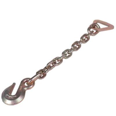 China Wholesale G70 Load Binding Chain with delta ring and grab hook on one end for ratchet strap use for sale