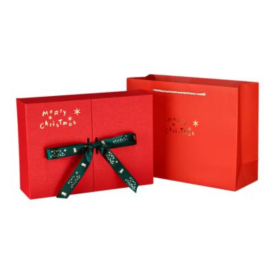 China Recyclable Classic Double OpenBurgundy Red Paper Gift Box for sale