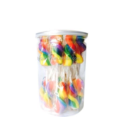 China Natural Rainbow Twirly Lollipop Candy For Sale zu verkaufen