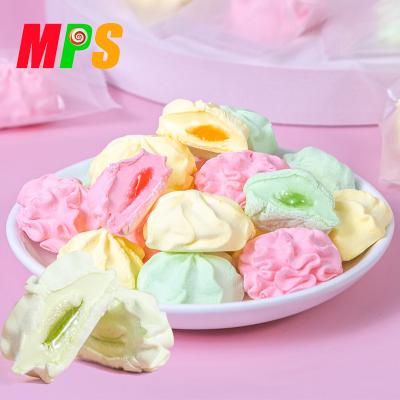 China Fruit Flavor Strawberry Jam Marshmallow Factory Sale Pulp Explosion Cookies Directly Form Marshmallow for sale