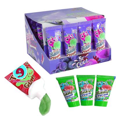 China Wholesale Chewing Gum Strawberry Flavor Tube Toothpaste Bubble Gum Liquid Toothpaste for sale