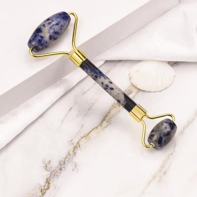 China Whitening Natural Blue Stone Jade Facial Roller Blue-veins Jade Face Roller New Arrival for sale