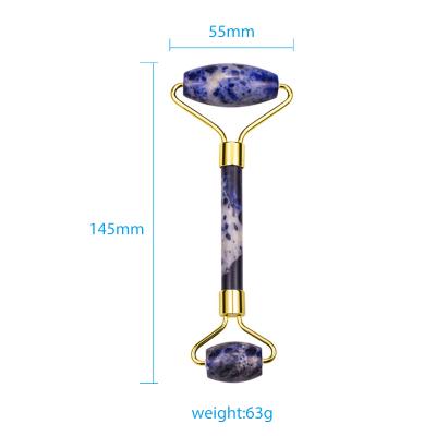 China New Arrival Double Color Blue-veins Rollers Stone Jade Natural Facial Roller Blue Jade Roller from Ijoye for sale