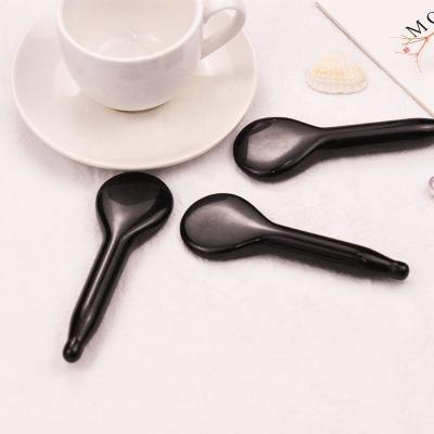 China Hot Selling Black Obsidian Hand Held Sculpting Spoon GuaSha Health Care Product for sale