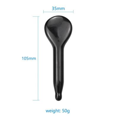 China 2021 New Arrival Jade Spoon Black Obsidian Gua Sha Spoon Whitening For Massage for sale