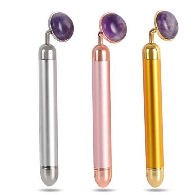 China 2020 New Luxury Automatic Electric Jade Roller Rose Quartz Massager For Facial Massage for sale