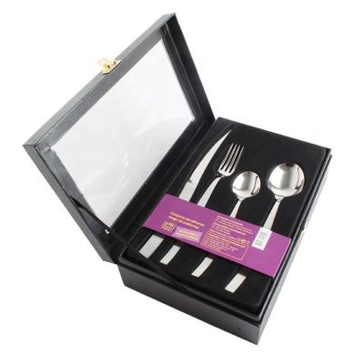 China Sustainable Luxury Heavy 24PCS Silverware Set Stainless Steel Flatware Stainless Steel Flatware Set for sale