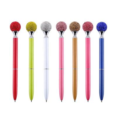 China Large Diamond Metal Color Logo Pen Custom Vintage Gift Metal Advertising Pen Creative Promotional Ballpoint Pen Gift for sale