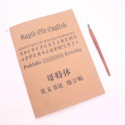 China A4 Paper Gothic English Tibetan Common Student Calligraphy Book Retro Calligraphy Book Art Word Practice Font Pen Notebook for sale