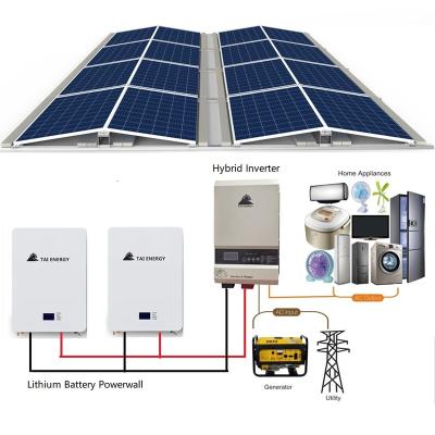 China Full Set 10000w Home Hybrid Off Grid Solar Power System 10kw 12kw 15kw 20kw 10 kw Solar Power Systems for sale